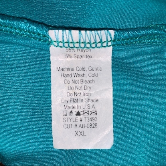 Discount Divas Faux Wrap Top, Teal, sz 2XL - Picture 5 of 5
